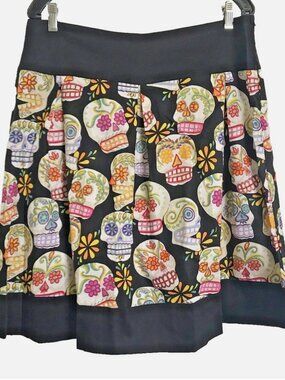 HEMET Day of the Dead SKIRT NWT XL  Mexico Skulls Twee
